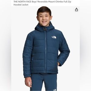 The North Face XL (18/20) Boys Reversible Mount Chimbo Full-Zip Hooded Navy Blue